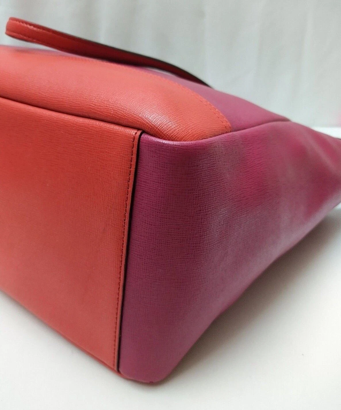 Borsa a tracolla Coach City Tote Colorblock Rosso Magenta Pelle Cerniera Tote