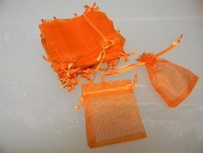 100 Sacs en Organza Orange 9x12 CM Bonbonnière Porte Riz Diplôme Sociologie