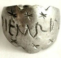 DETECTOR FINDS ANCIENT ROMAN RELIGION SILVERED RING ENGRAVED 
