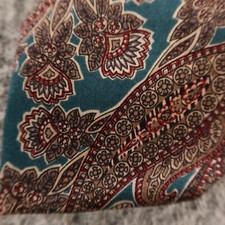 Paisley Tie Green Blue Made in Italy 100 Silk 3.25"