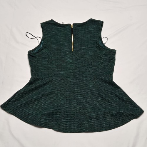 Stylish Holiday Coquette Fitted Sleevless Zip Back Womens Top Sz L - Picture 3 of 8