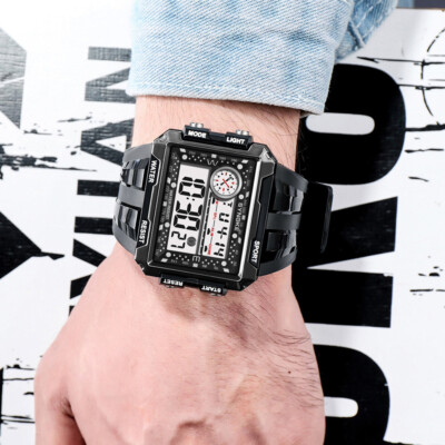 Men's Military Digital Watch LED Screen Sports Large Face