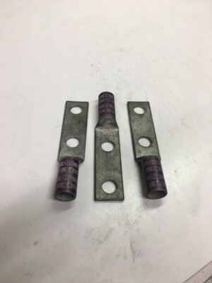 THOMAS & BETTS 2 HOLE COMPRESSION LUG PURPLE DIE 54 4/0 LOT OF 3 200N