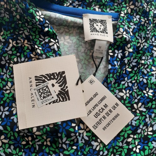 Ann Klein Women's Medium Dressy Tank Top Sleeveless Blouse Green Blue - Picture 4 of 9
