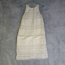 Ann Taylor Loft Womens Lace Dress Size 4 Cream Sleeveless Cotton Blend Midi