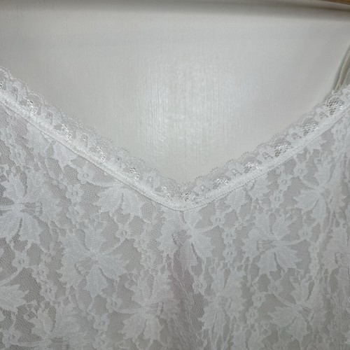 Secret Treasures Women’s Sheer Lace Camisole. Size: Large. Color: White. - Picture 3 of 8