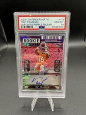 2024 Contenders Optic TROY FRANKLIN RC VAR. Auto Purple Power 13/27 PSA 10