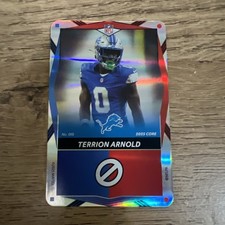 Terrion Arnold 2025 Uno Elite Blue & Red Foil #010 Detroit Lions