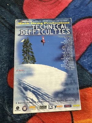 スノボビデオVHS VHS TECHNICAL DIFFICULTIES 90'S SNOW SKATE SURF SKI FORUM
