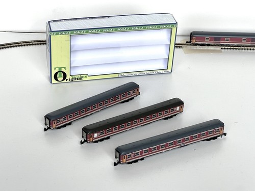 Z Scale , Set 3 Carrozze Fs . Rosso Fegato , 2 cl E 1cl . 2 Seconda 1 di Prima - Foto 8 di 11