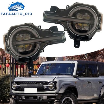 Full LED Projector Headlights For 2021-2024 Ford Bronco Animation Front Lamps