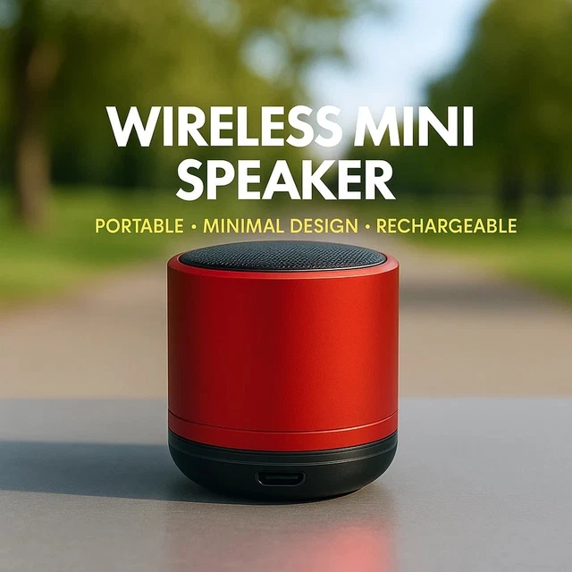 Mini Rechargeable Portable Speaker Wireless Bluetooth USB-C