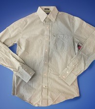 Abercrombie Fitch Plaid Shirt Green White Button Up Long Sleeve Men s Size S