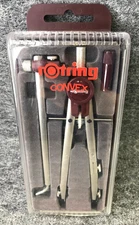Rotring Convex Compass Set W/ Case Made in W. Germany Drafting Set - Brand New