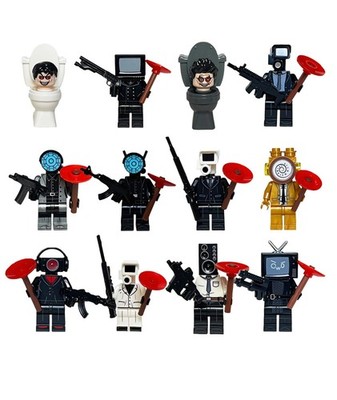 Custom Lego Skibidi Toilette Videospiel Anime japanischer Held 12 x Mini Figuren Spielzeug