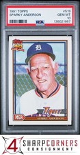 1991 TOPPS #519 SPARKY ANDERSON TIGERS HOF PSA 10