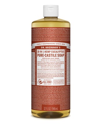 Dr Bronner's Eukalyptus Seife 946ml - für Gesicht, Körper, Haare - Lebensmittel, Geschirr, Wäsche!