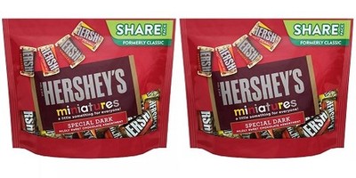 Hershey's Miniatures Special Dark Assortment Chocolate Candy 2 Bag Pack