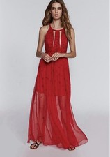 Free People Sienna Red Braided Maxi Dress-$280 MSRP Women’s 10 NWT