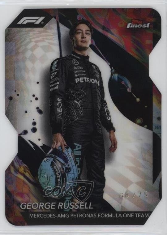 2024 Topps Finest Formula 1 Uncommon Die-Cut Refractor /75 George Russell #105