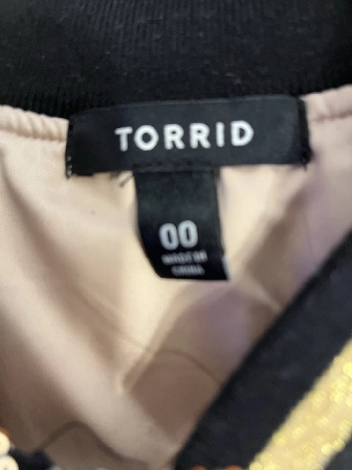 Новый TORRID золото блестками полный молнии Bomber куртка карманы женщин 0/большой/12 - Изображение 3 из 4