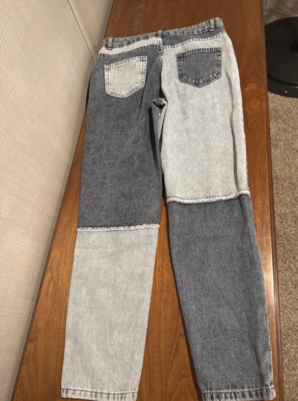 TSDHOOP Denim Collection Patchwork Straight Jeans… - image 2