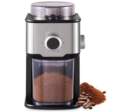 Molinillo eléctrico con 14 niveles y dosificación 2-12 tazas para café perfecto.