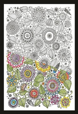 Design Works Zenbroidery bedruckter Stoff Blumen Stickerei Kit