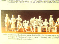 Deutsche Luftwaffe Piloten - Preiser MilitäR Figuren Unbemalt 1:72 - 72508 #E