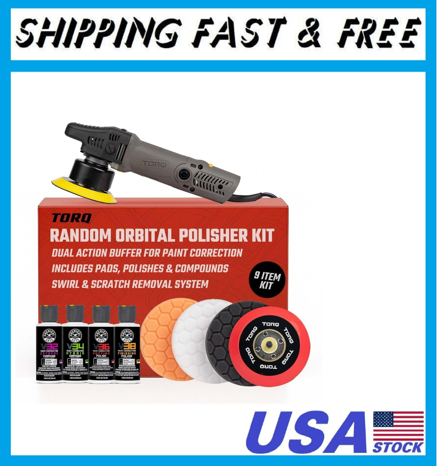 TORQX Random Orbital Polisher, Pads, Polishes, and Compounds
