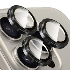 Protector Lente De Camara Grado Militar Cristal 9H Para iPhone 16 Pro Max Negro