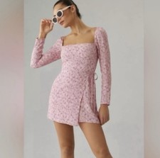 NEW! Reformation Rosalie Floral Pink Mini Dress Size 2