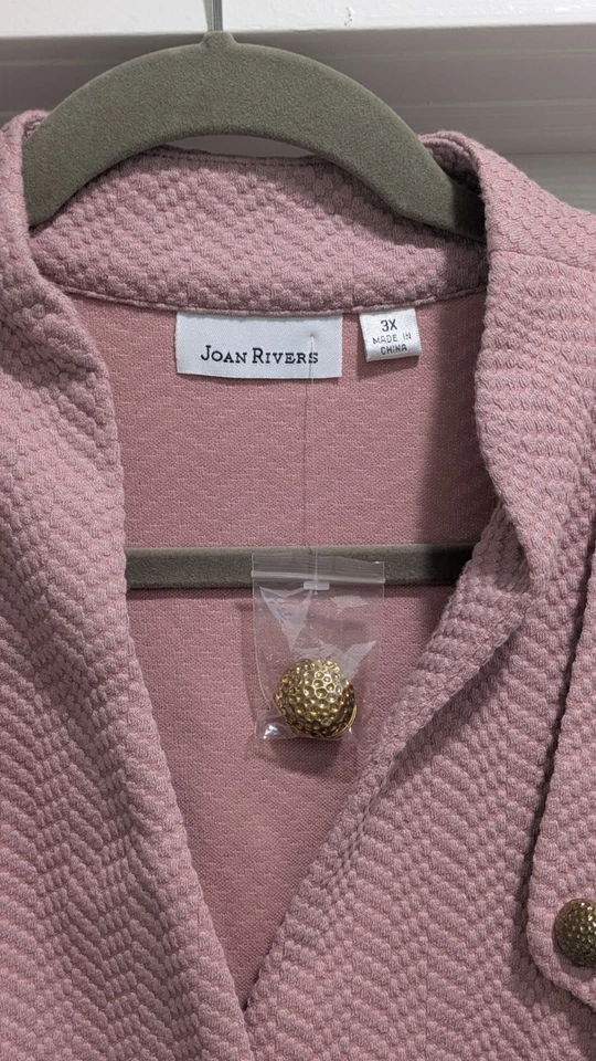 NWOT Joan Rivers Women's 3XL Blazer Gold Button Soft Weave Business Professional - Image 3 of 4