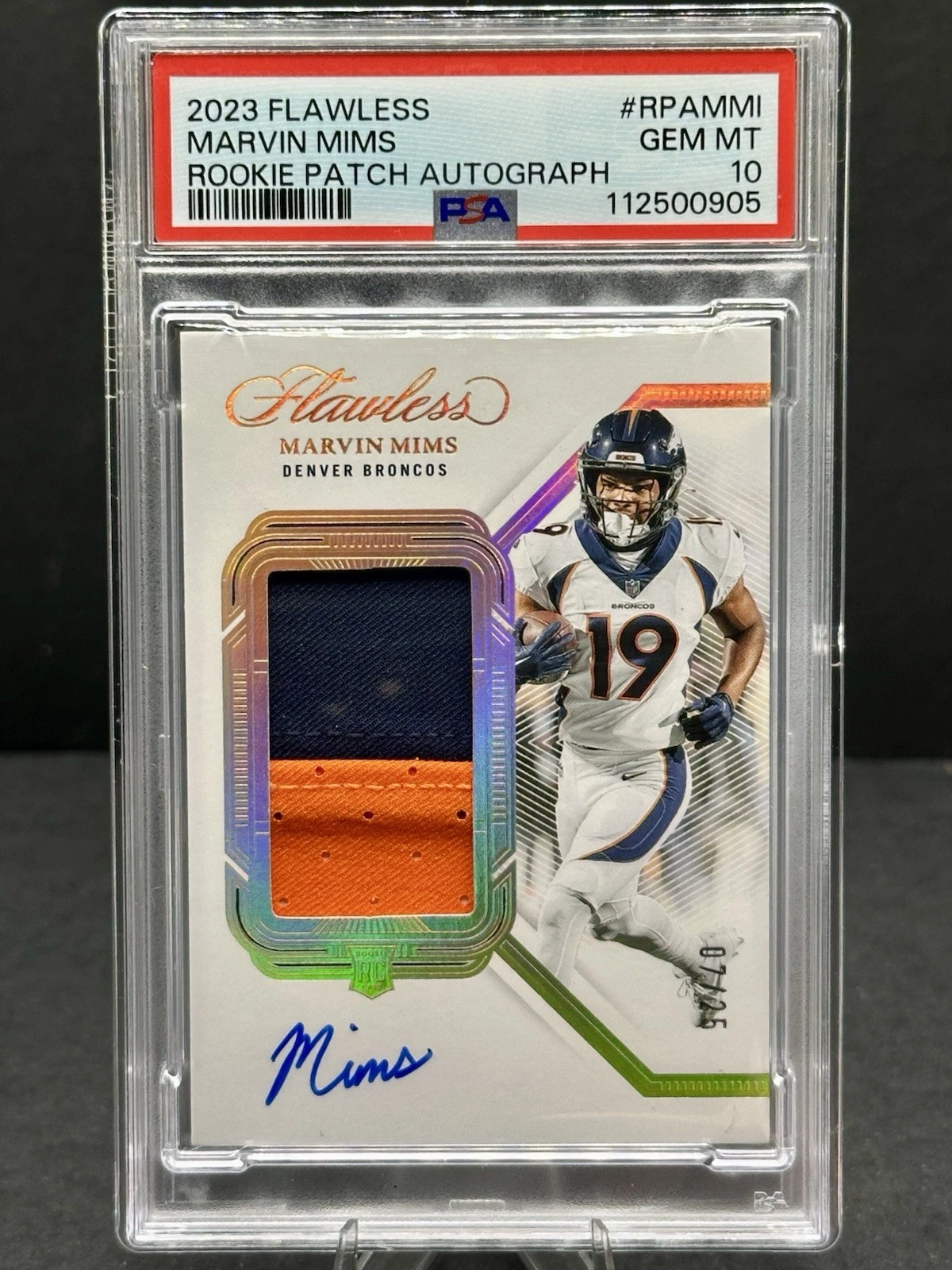 Marvin Mims Panini Flawless Rookie Patch Autographs #RPAMMI Base