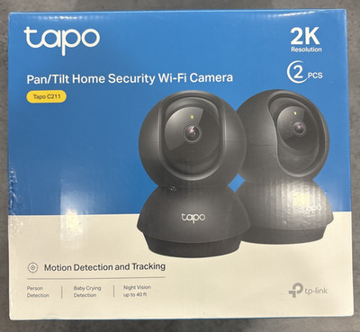 TP-Link Tapo C211 2K Pan Tilt Indoor Security Camera 2 Pack, NEW SEALED