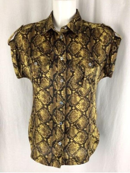 Women Karen Millen Shirt Yellow Polyester 32