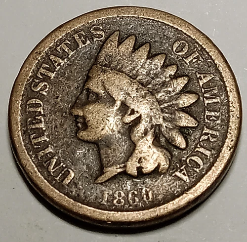 1860 INDIAN HEAD CENT  *POINTED BUST* VG/Fine