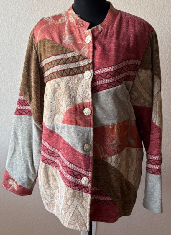 Boho Patchwork Jacket Embroidered Tapestry Vintag… - image 1