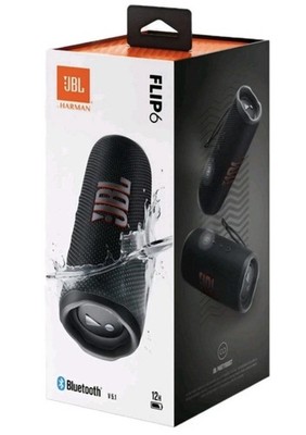 JBL FLIP 6 Portable Waterproof Speaker Black NEW SEALED 12 Hr Playtime 