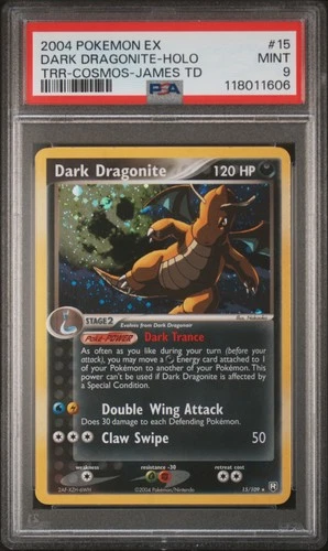 2004 POKEMON EX TEAM ROCKET RETURNS #15 DARK DRAGONITE-HOLO PSA 9