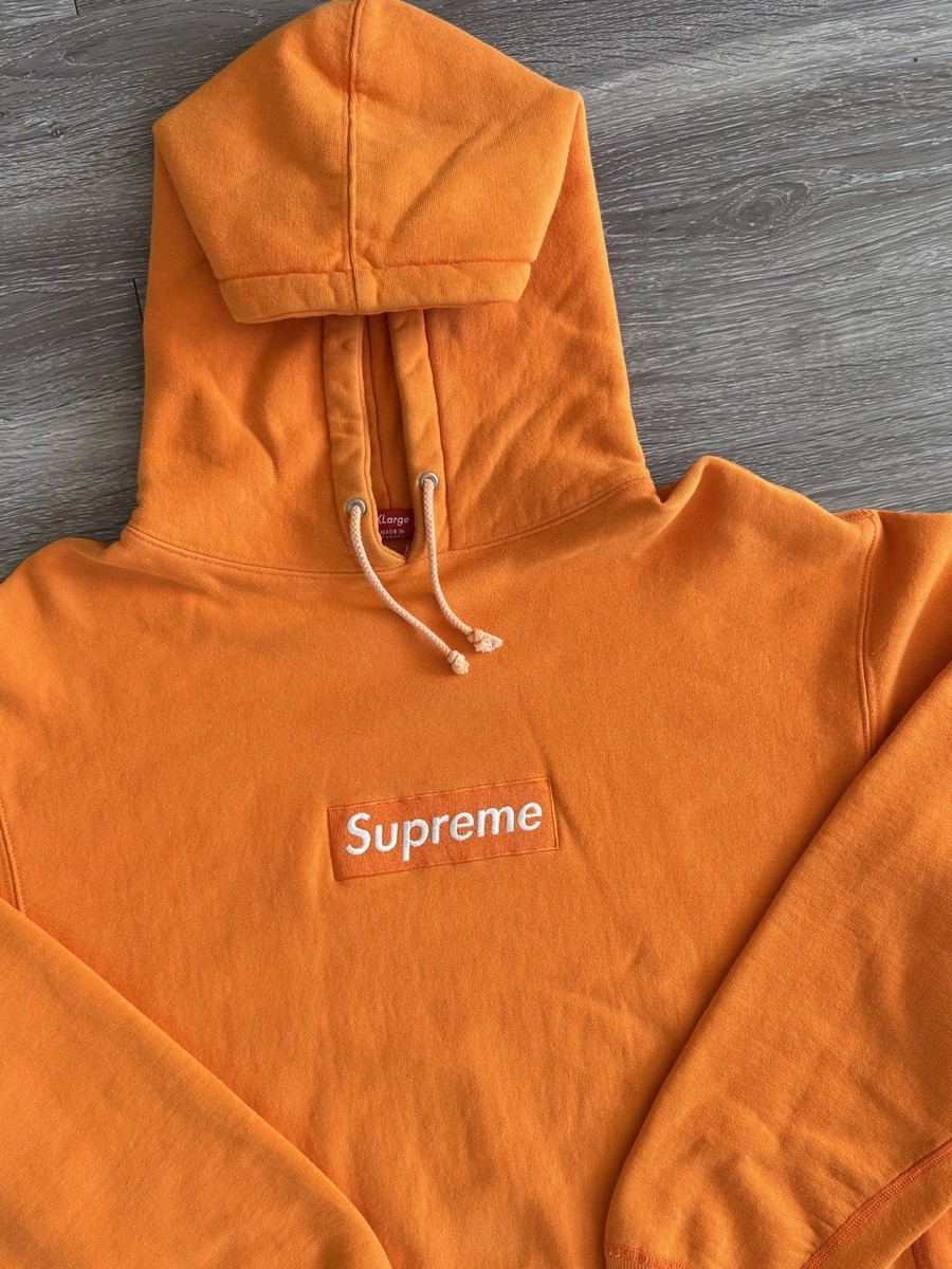 Supreme Orange Box Logo Hoodie 1999 | eBay