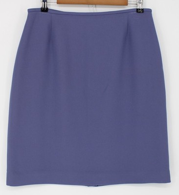 Casual Corner Annex Skirt Womens 12 Blue Pencil Knee Length Lined Zip Career