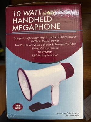 NEW 10 Watt Hand Held Megaphone from Western Safety - Camping - School Events