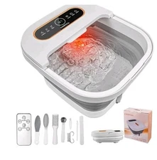 UNIFULL Collapsible Foot Spa Bath with Heat Touch Screen Remote Control Massage