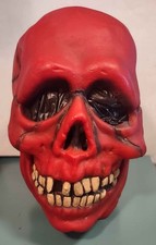 Vintage Don Post Studios 1976 Red/Blood/Vermillion Vinyl Skull Mask Rare