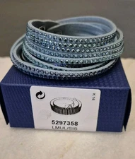 Swarovski Slake Crystal Wrap Bracelet – Light Blue – Original Box – Ref. 5297358