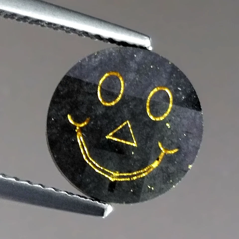 3.23cts Rare Smiley Face Emoji Carving Round Natural Earth Mined Loose Diamonds - Image 3 of 4