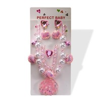 Schmuckset Kinder Meerjungfrau Halskette Ringe Armband Ohrringe Party Geschenk