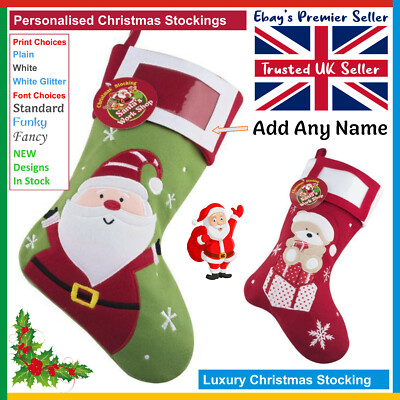 PERSONALISIERTER Weihnachtsstrumpf Brief an den Weihnachtsmann / Luxus Weihnachtsmann, Teddy Socke