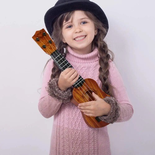 Kids Toy Ukulele Kids Guitar with Pick Musical Toy 17 Inch 4 Strings Educational - Bild 17 von 22
